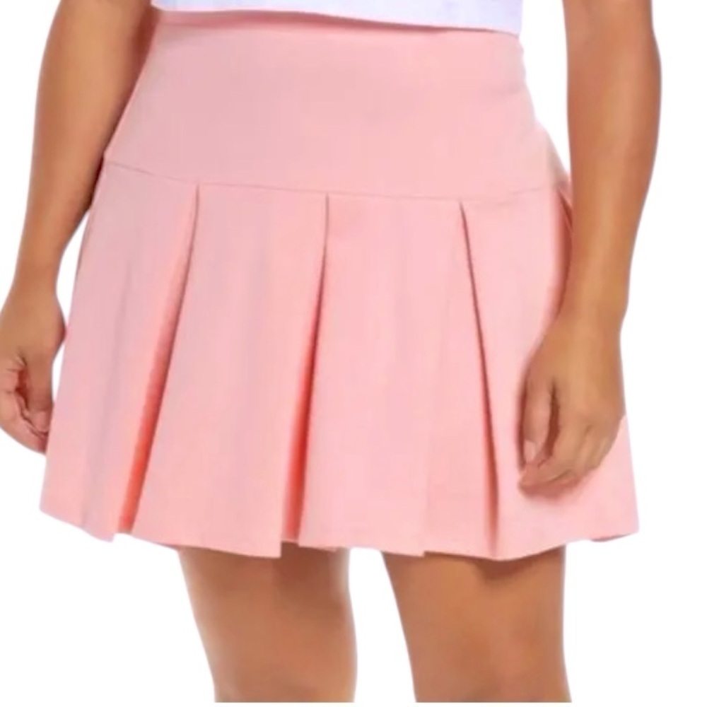 NWT BP Pink Pleated Mini Skater Skirt Casual Size M